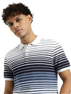 MEN&#39;S REGULAR POLO NECK STRIPED T-SHIRT