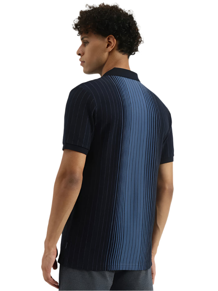 MEN'S REGULAR POLO NECK STRIPED T-SHIRT