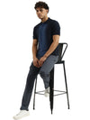 MEN&#39;S REGULAR POLO NECK STRIPED T-SHIRT