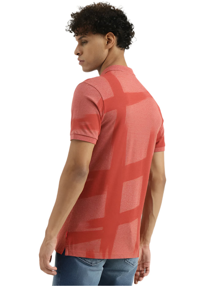 MEN'S REGULAR POLO NECK PRINTED T-SHIRT