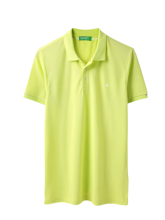 MEN&#39;S REGULAR FIT POLO NECK TEXTURED T-SHIRT