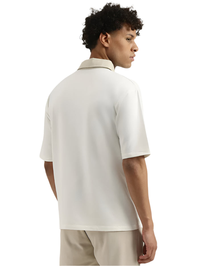 MEN'S OVERSIZED POLO NECK SOLID T-SHIRT