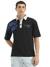 MEN&#39;S OVERSIZED FIT POLO NECK PRINTED T-SHIRT