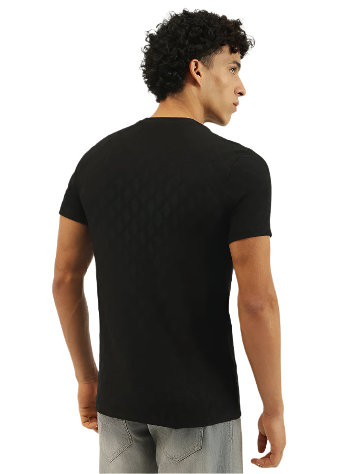 MEN'S REGULAR FIT ROUND NECK TEXTURED T-SHIRT