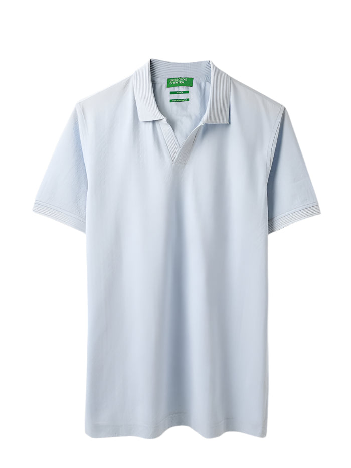 MEN&#39;S RELAXED FIT JOHNY COLLAR CHEVRON / ZIG ZAG T-SHIRT