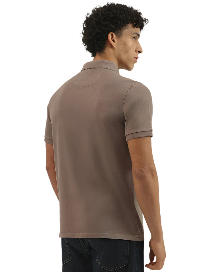 MEN'S RELAXED FIT POLO NECK SOLID T-SHIRT