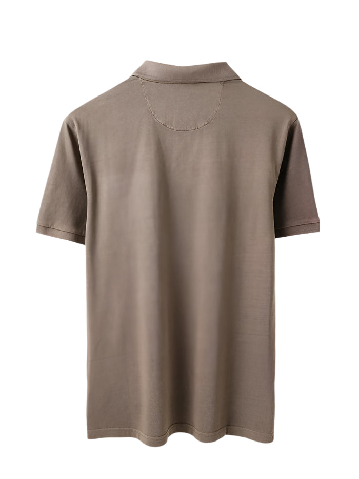 MEN&#39;S RELAXED FIT POLO NECK SOLID T-SHIRT