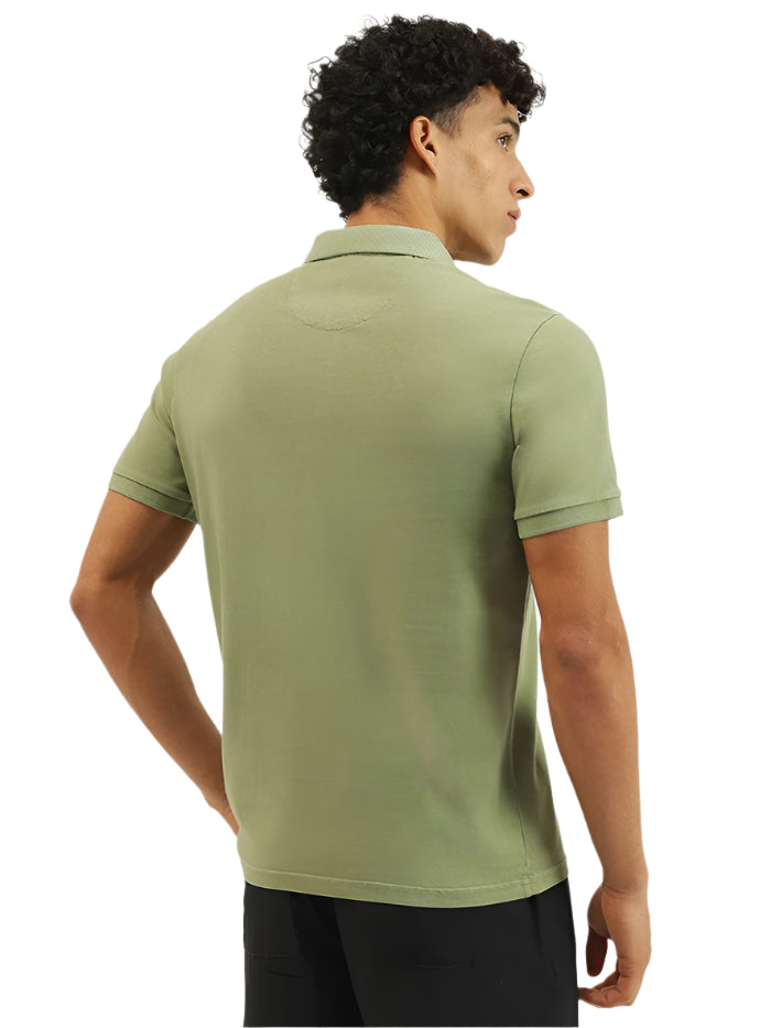 MEN'S RELAXED FIT POLO NECK SOLID T-SHIRT