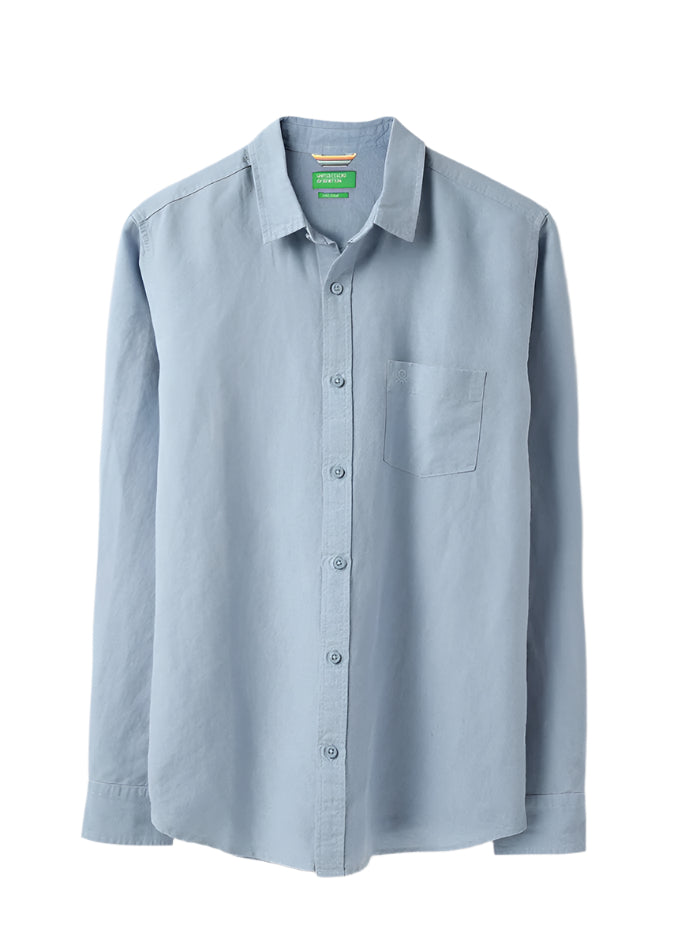 MEN&#39;S REGULAR FIT SPREAD COLLAR SOLID SHIRT