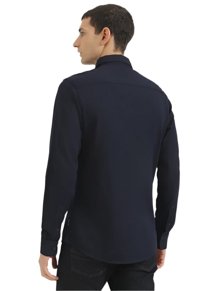 MEN'S SLIM FIT SPREAD COLLAR STRIPED SHIRT