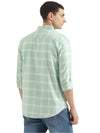 MEN&#39;S REGULAR FIT BUTTON DOWN COLLAR CHECKERED SHIRT