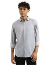 MEN&#39;S REGULAR SEMI-CUTAWAY GEOMETRIC PRINT SHIRT
