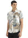 MEN&#39;S RELAXED FIT SPREAD COLLAR ABSTRACT SHIRT
