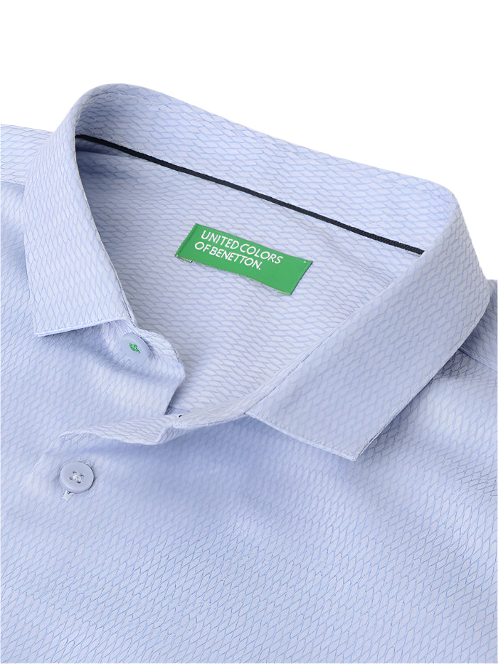 MEN&#39;S SLIM SPREAD COLLAR SOLID SHIRT