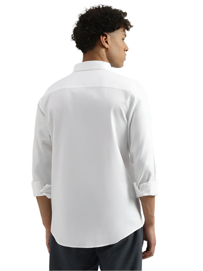 MEN'S REGULAR SPREAD COLLAR SOLID SHIRT
