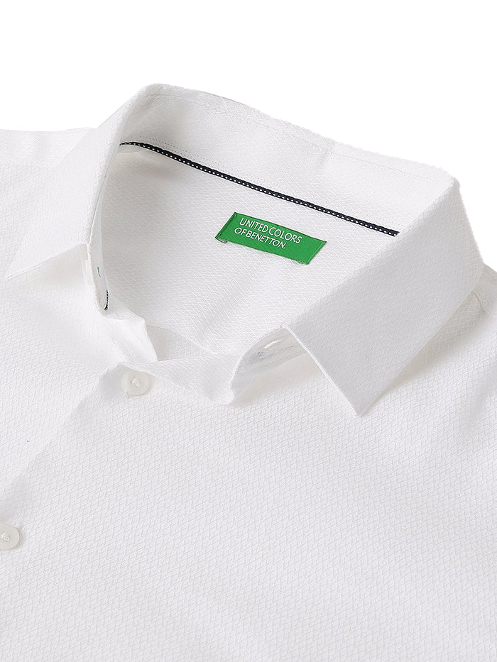 MEN&#39;S REGULAR SPREAD COLLAR SOLID SHIRT