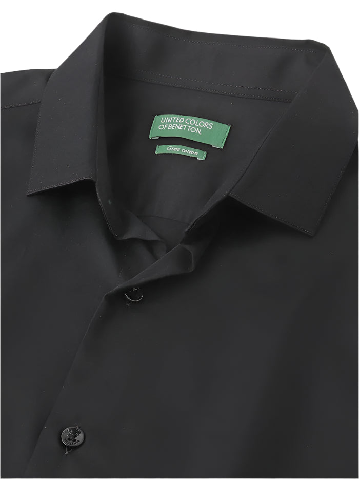 MEN&#39;S SLIM FIT CUT AWAY COLLAR SOLID SHIRT