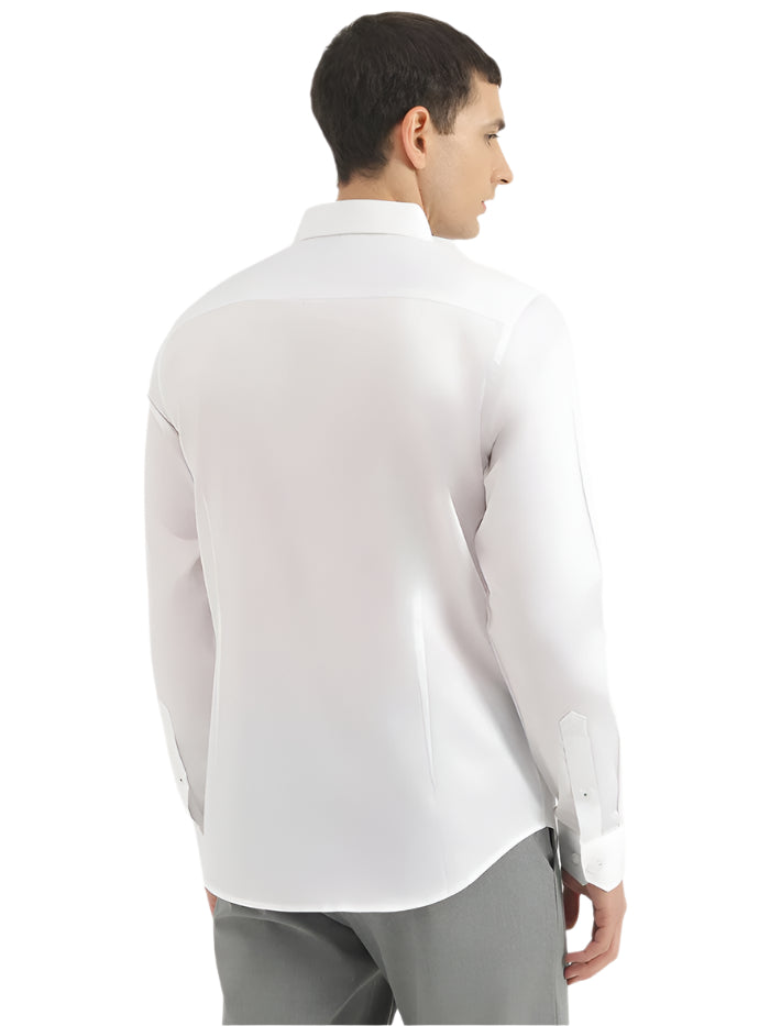 MEN'S SLIM FIT CUT AWAY COLLAR SOLID SHIRT