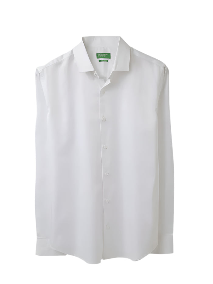 MEN&#39;S SLIM FIT CUT AWAY COLLAR SOLID SHIRT