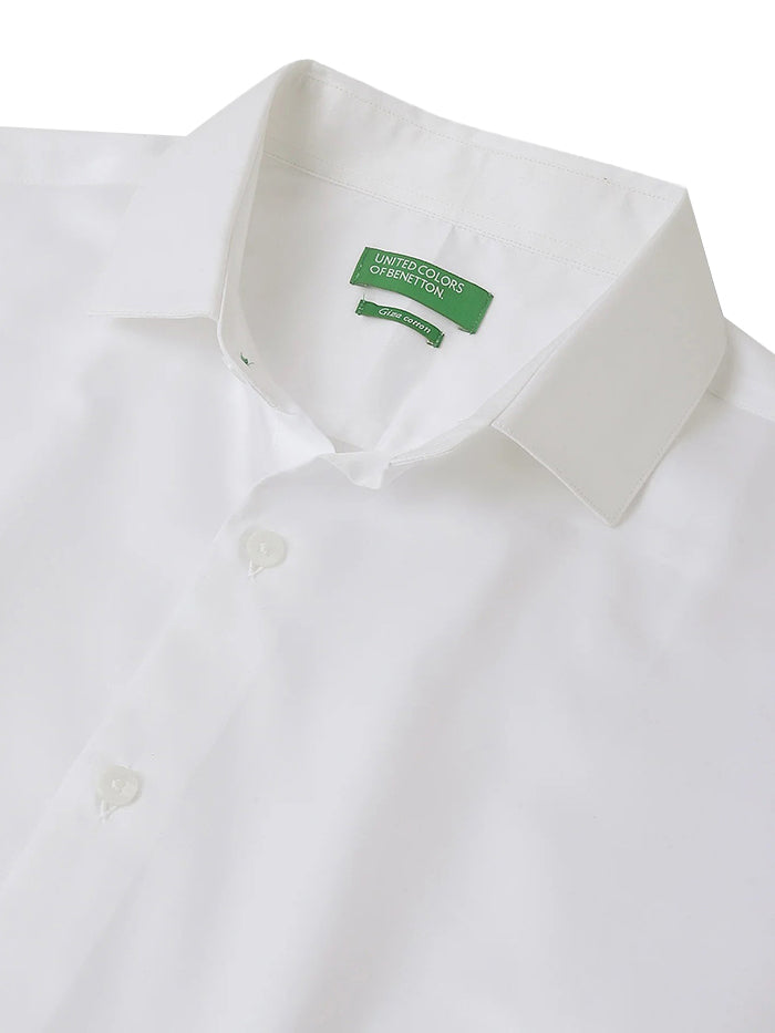 MEN&#39;S SLIM FIT CUT AWAY COLLAR SOLID SHIRT