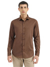 MEN&#39;S SLIM FIT CUT AWAY COLLAR SOLID SHIRT
