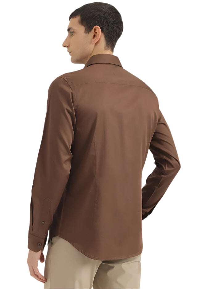 MEN'S SLIM FIT CUT AWAY COLLAR SOLID SHIRT