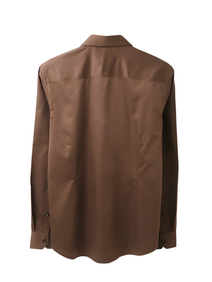 MEN&#39;S SLIM FIT CUT AWAY COLLAR SOLID SHIRT