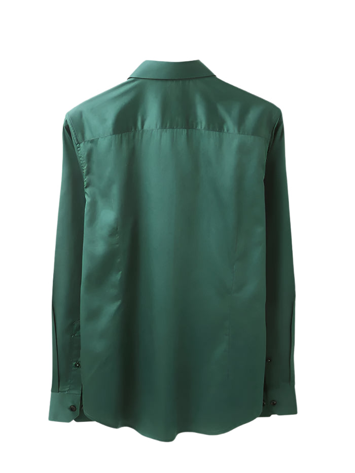 MEN&#39;S SLIM FIT CUT AWAY COLLAR SOLID SHIRT