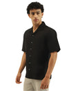 MEN&#39;S OVERSIZED FIT RESORT COLLAR SOLID SHIRT