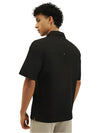 MEN&#39;S OVERSIZED FIT RESORT COLLAR SOLID SHIRT