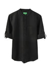 MEN&#39;S REGULAR FIT MANDARIN COLLAR SOLID SHIRT