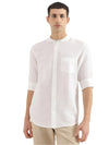 MEN&#39;S REGULAR FIT MANDARIN COLLAR SOLID SHIRT