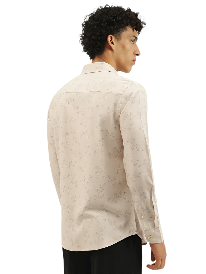 MEN'S REGULAR FIT SPREAD COLLAR TONAL FLORAL SHIRT