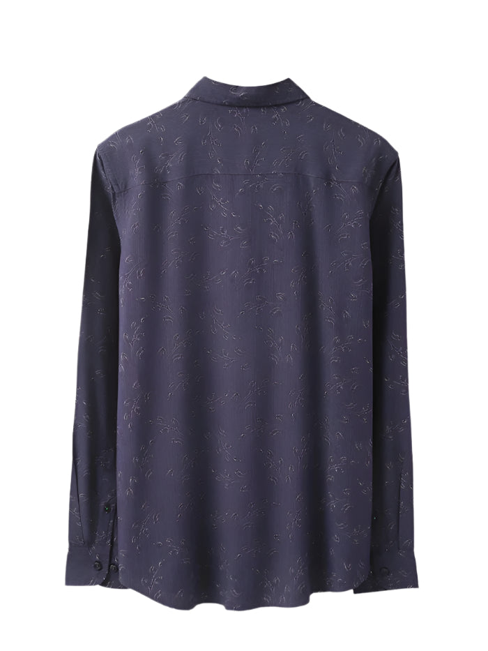 MEN&#39;S REGULAR FIT SPREAD COLLAR TONAL FLORAL SHIRT