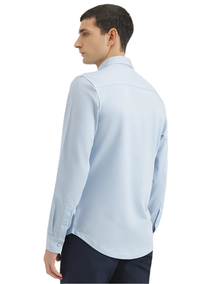 MEN'S SLIM FIT SPREAD COLLAR SOLID SHIRT