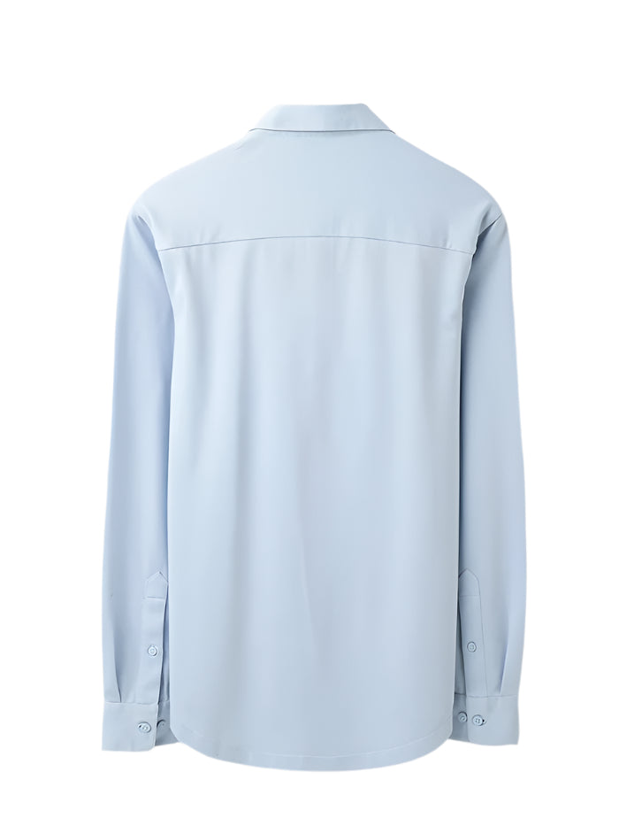 MEN&#39;S SLIM FIT SPREAD COLLAR SOLID SHIRT