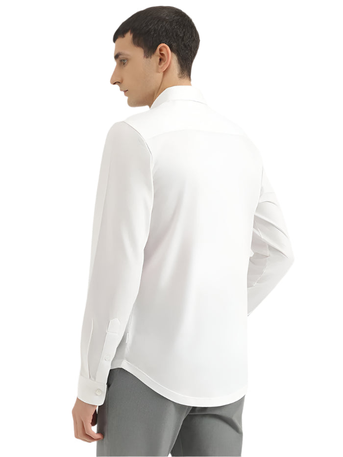 MEN'S SLIM FIT SPREAD COLLAR SOLID SHIRT