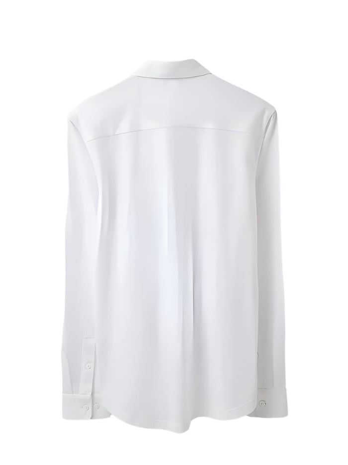 MEN&#39;S SLIM FIT SPREAD COLLAR SOLID SHIRT