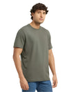 Men&#39;s Super Combed Cotton Rich Round Neck Deep Olive Half Sleeve T-Shirt