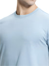 Men&#39;s Super Combed Cotton Rich Round Neck Half Sleeve Dusty Blue T-Shirt