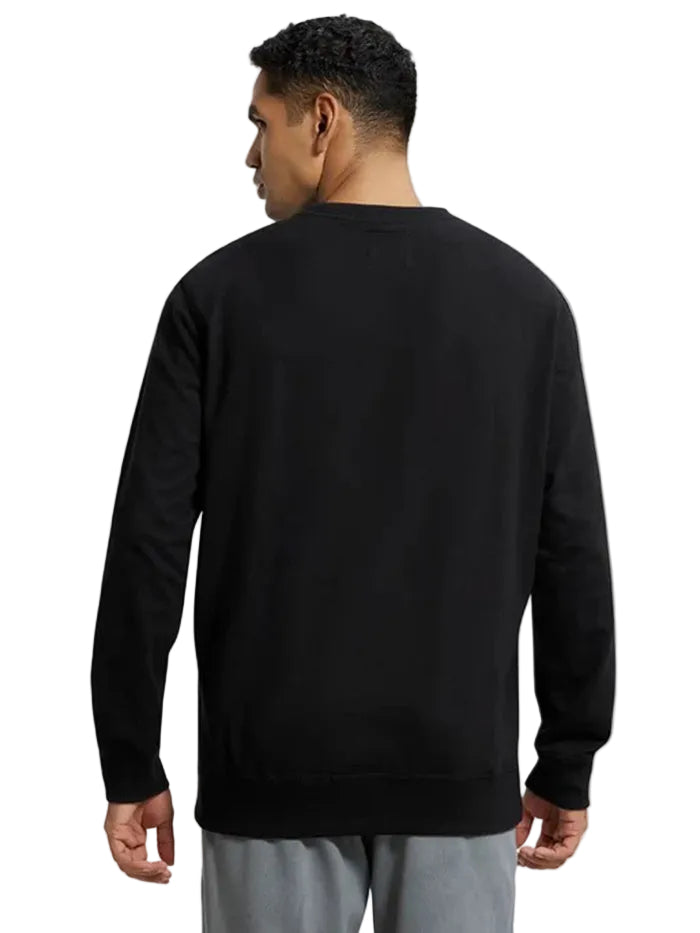 Men's Super Combed Cotton French Terry Solid Sweatshirt - Black