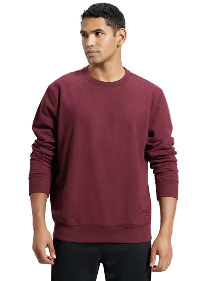 Men's Super Combed Cotton French Terry Solid Sweatshirt - Burgundy