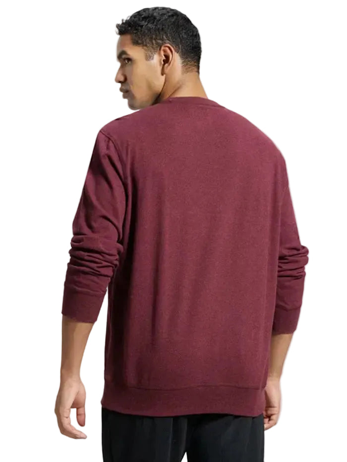 Men's Super Combed Cotton French Terry Solid Sweatshirt - Burgundy