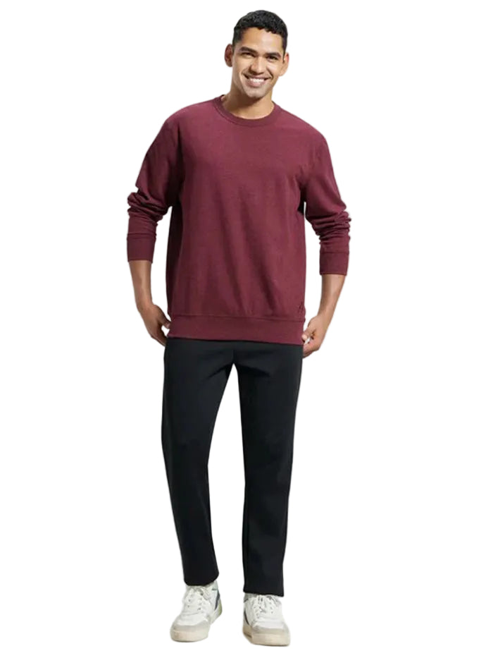 Men's Super Combed Cotton French Terry Solid Sweatshirt - Burgundy