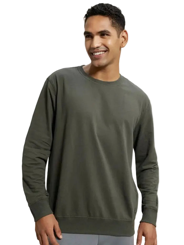Men's Super Combed Cotton French Terry Solid Sweatshirt - Deep Olive