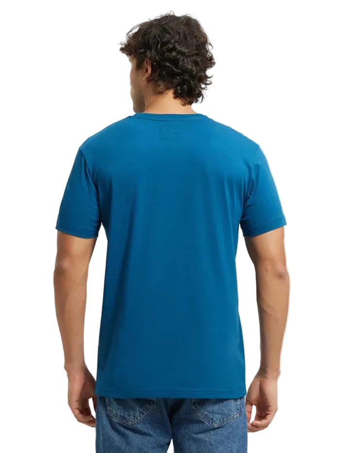 Super Combed Cotton Rich Solid V Neck Half Sleeve T-Shirt - Seaport Teal