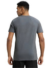 Men&#39;s Super Combed Cotton Rich Solid V Neck Charcoal Melange Half Sleeve T-Shirt