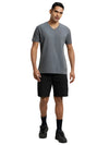 Men&#39;s Super Combed Cotton Rich Solid V Neck Charcoal Melange Half Sleeve T-Shirt