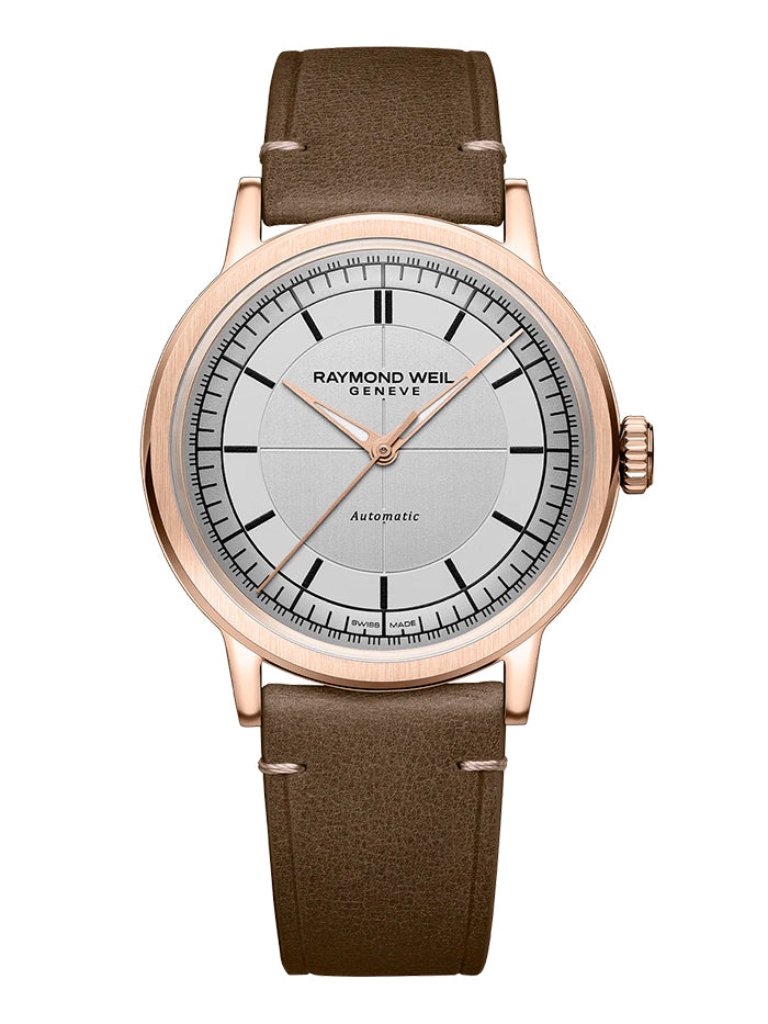 RAYMOND WEIL MILLESIME MEN'S AUTOMATIC LEATHER WATCH