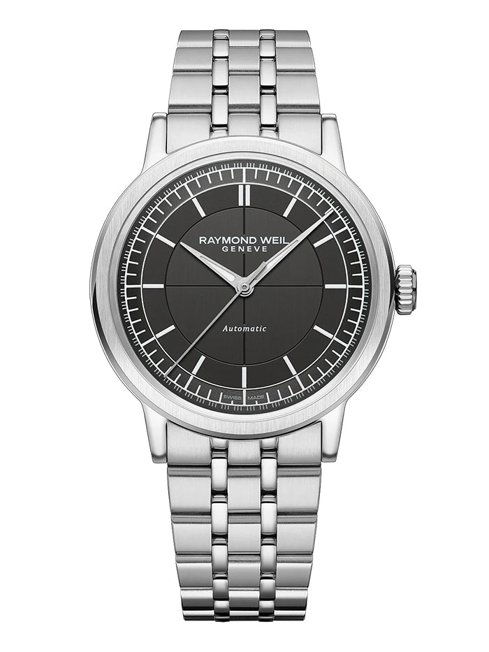 RAYMOND WEIL MILLESIME MEN'S AUTOMATIC ANTHRACITE SECTOR BRACELET WATCH